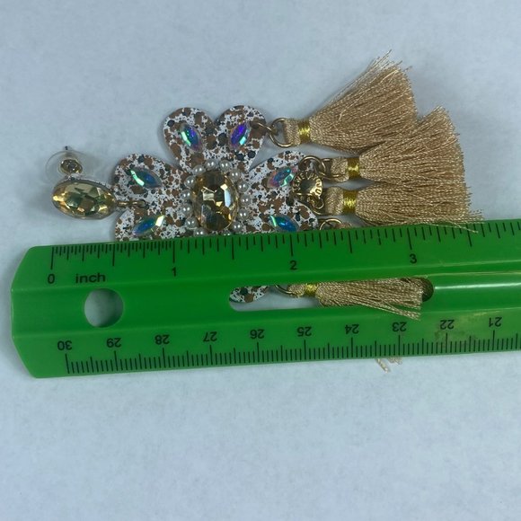 Jujlia Jewelry Chandelier Dangle Drop Pierced Earrrings Tassell Floral Boho - Picture 5 of 16